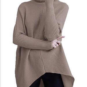 Turtle Neck Asymmetrical Hem Sweater Size: S